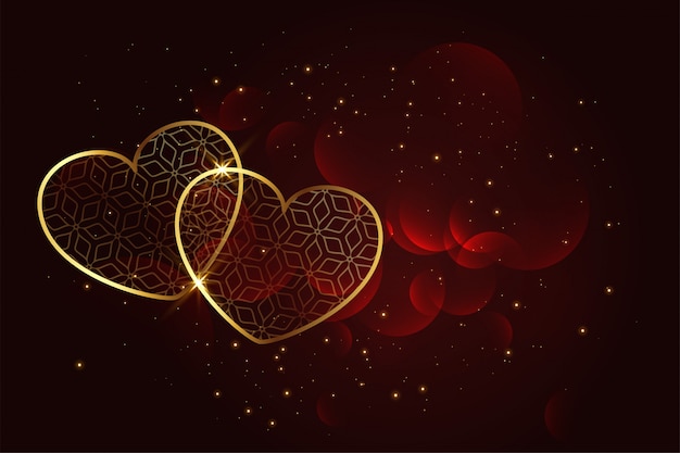 Premium artistic golden hearts background