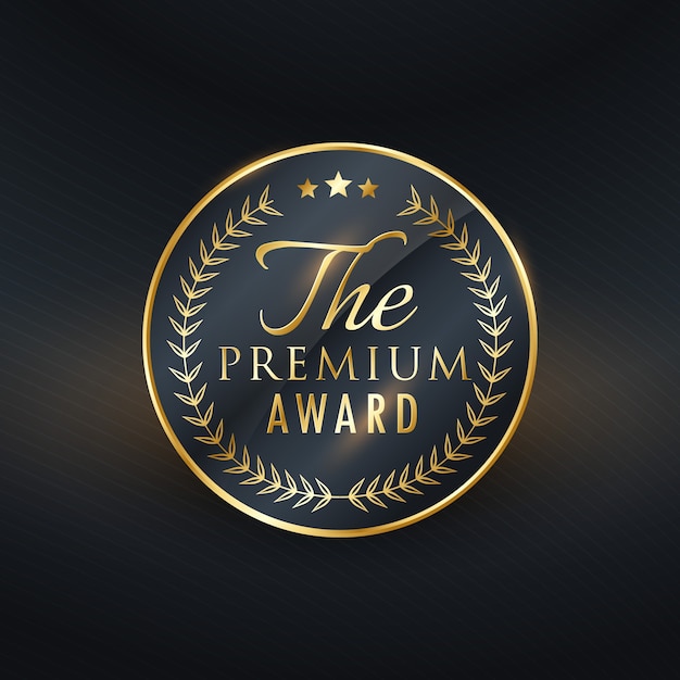 Free vector premium award golden label design