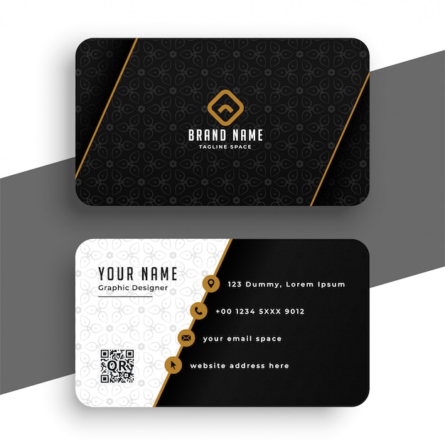 Free vector premium black and gold business card template