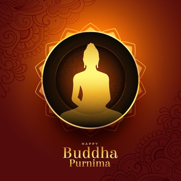 Free vector premium buddha purnima cultural background for faith and peace