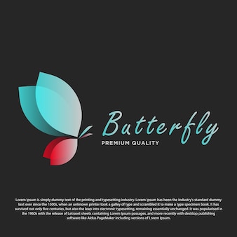 Premium butterfly logo elegant butterfly with gradient for your business shop or other
