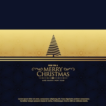 Premium christmas holiday greeting card design in golden style