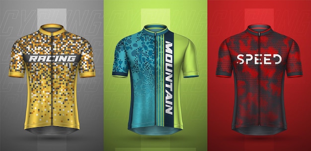 Free vector premium collection of cycling jersey