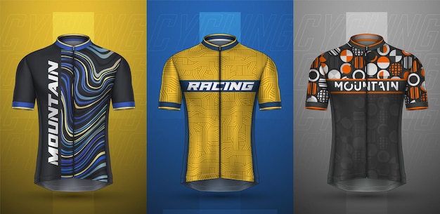 Free vector premium collection of cycling jersey