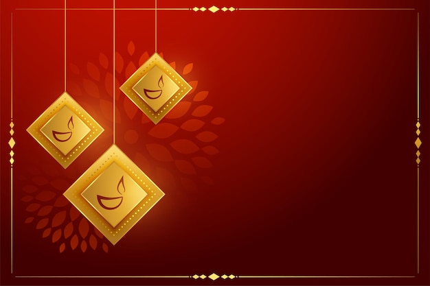 Free vector premium diwali greeting background with text space