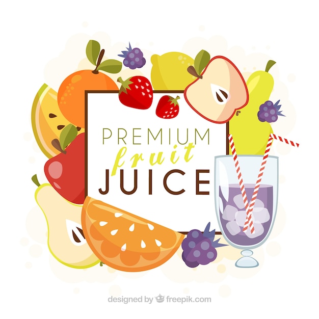 Free vector premium fruit and juice background