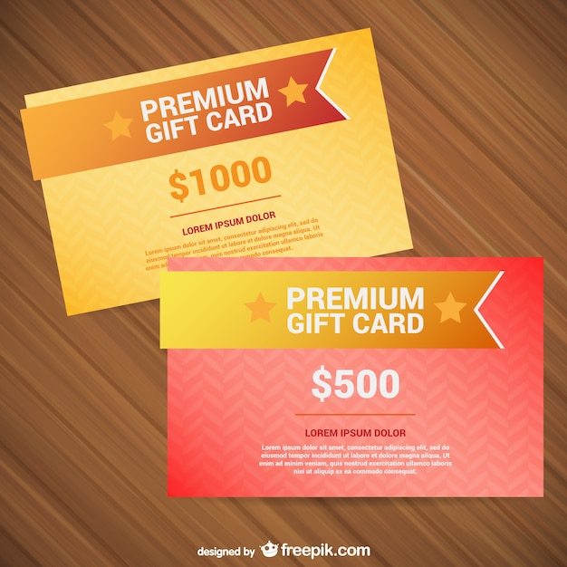 Free vector premium gift card templates