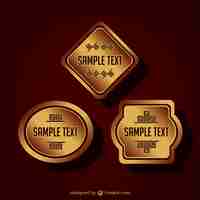 Free vector premium gold retro badges