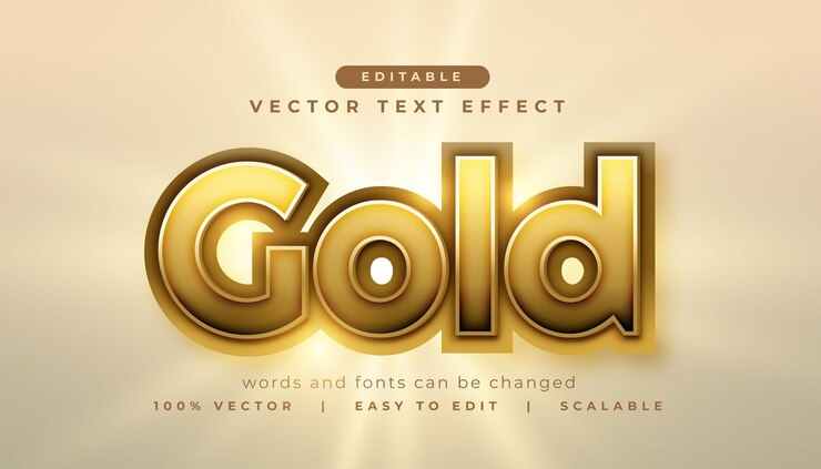 무료 Vector 프리미엄 금색 텍스트 효과 글 편집 가능한 모