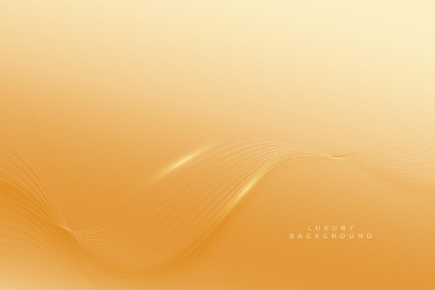 滑らかな波線とプレミアム金色の背景