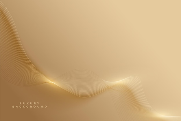 Premium golden background with wavy lines design