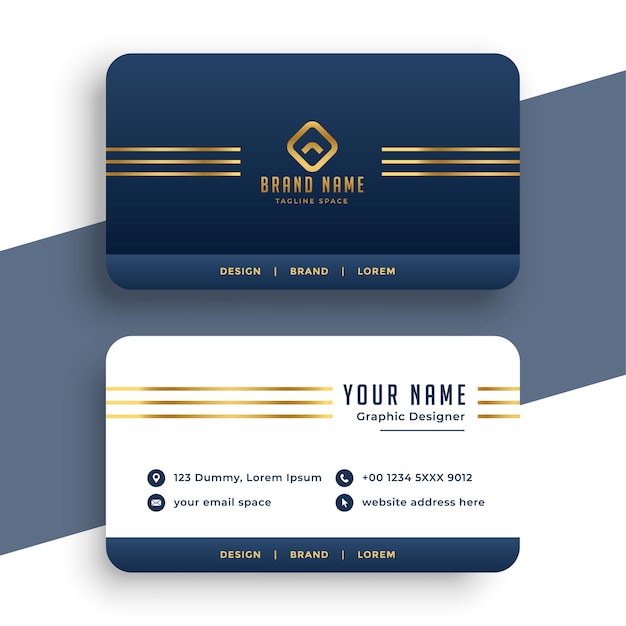 Premium golden business card modern template vector illustration