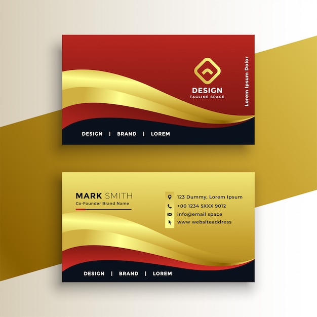 Premium golden business card template