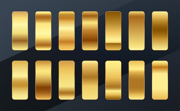 Free vector premium golden gradients swatches palette set design