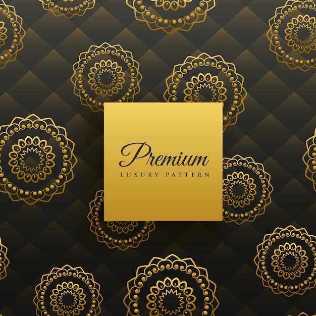 premium golden mandala seamless pattern