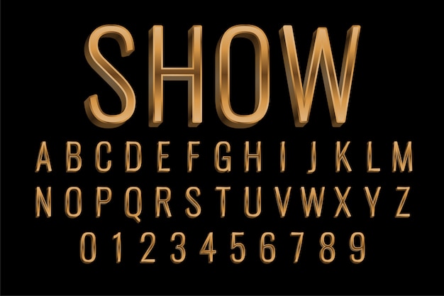 Premium golden style text effect in 3d