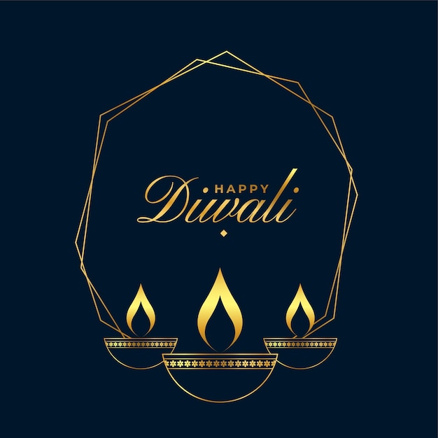 Premium happy diwali golden black card design