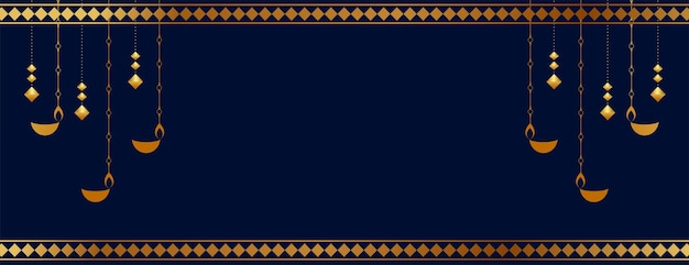 Premium happy diwali occasion banner with text space