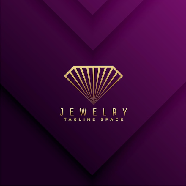 無料ベクター ダイヤモンドのロゴデザインのプレミアムジュエリー宝石テンプレート