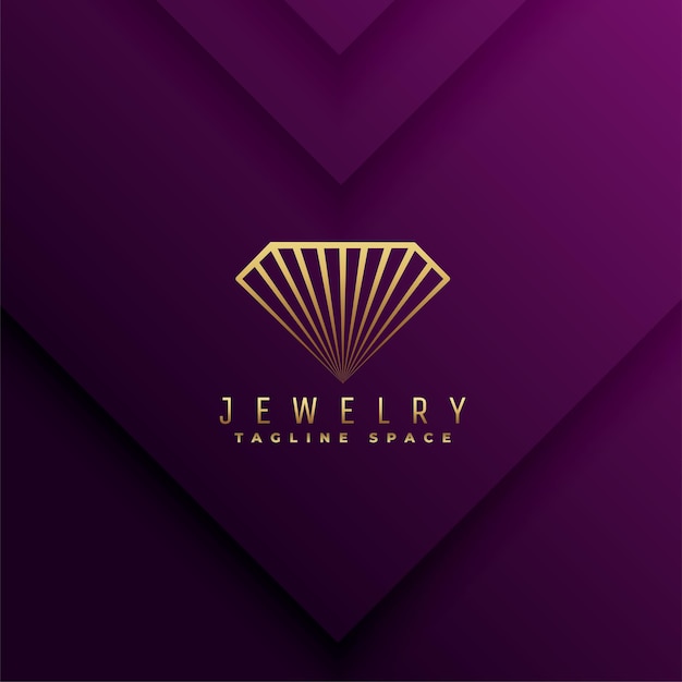 Free vector premium jewelry gemstone template with diamond logo design