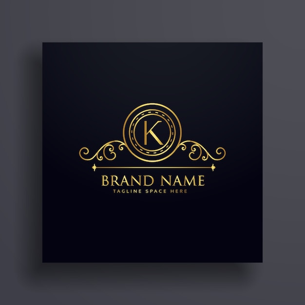 Premium letter k brand logo concept design