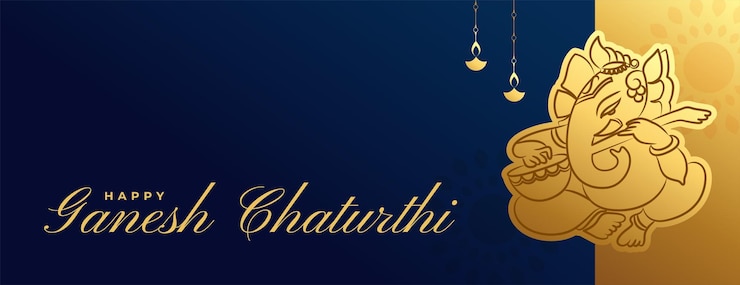 मुफ़्त वेक्टर premium lord ganesha banner for indian festival ganesh chaturthi