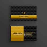 Free vector premium luxury business card design with diamond pattern