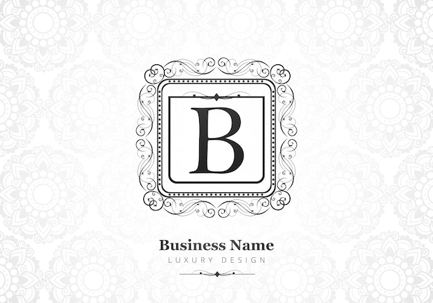 Free vector premium luxury letter b logo for company