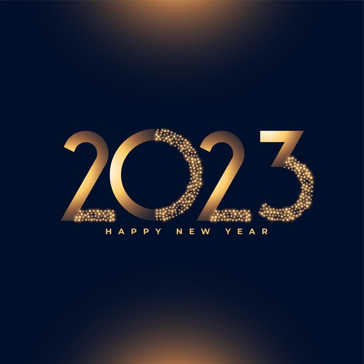 Free Vector premium new year festive background with glowing 2023 text effect vector illustration