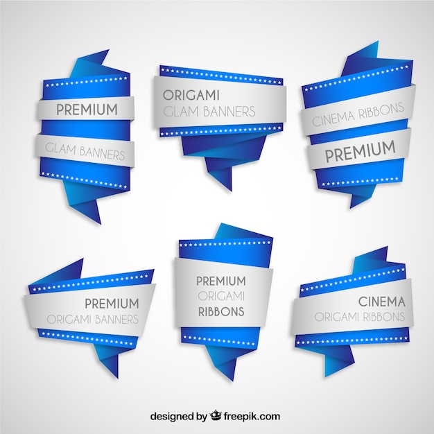 Free vector premium origami banners