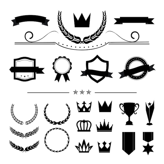 Premium quality badge and banner collection vectors