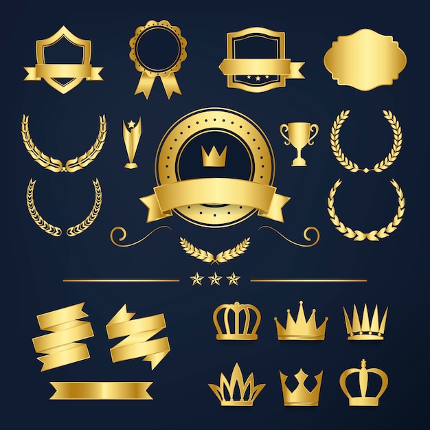 Free vector premium quality badge and banner collection vectors