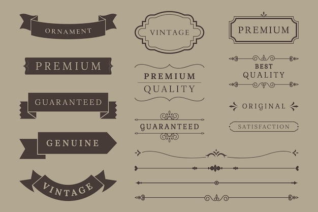 Premium quality banner collection Free Vector