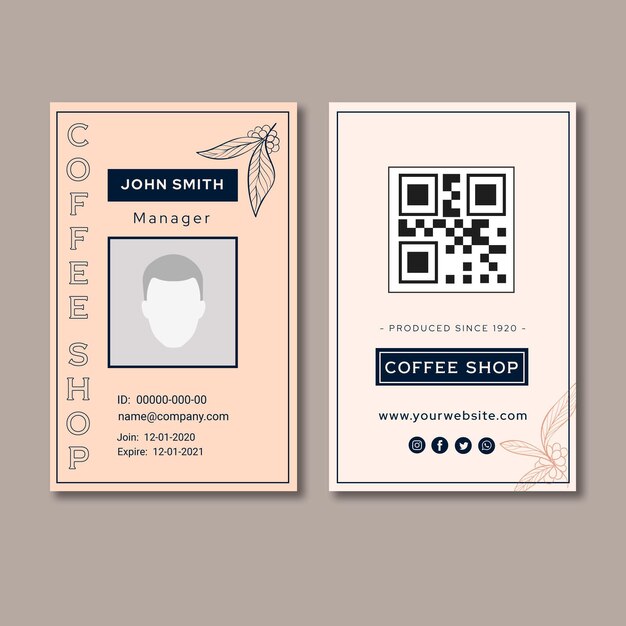 Premium quality coffee id card