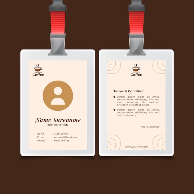 Premium quality coffee id card