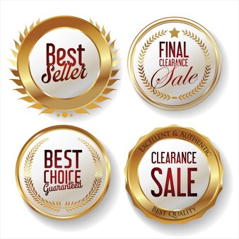 Premium quality golden sale labels collection