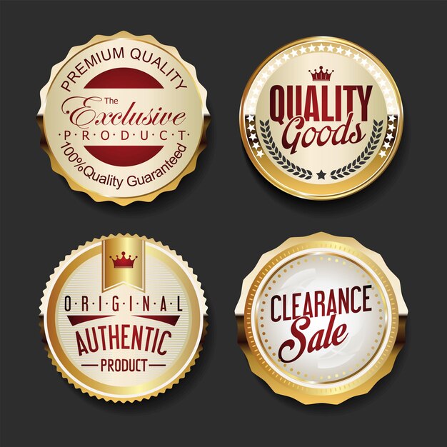 Premium quality golden sale labels collection