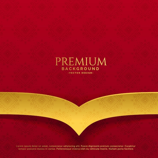 Free vector premium red and golden background design