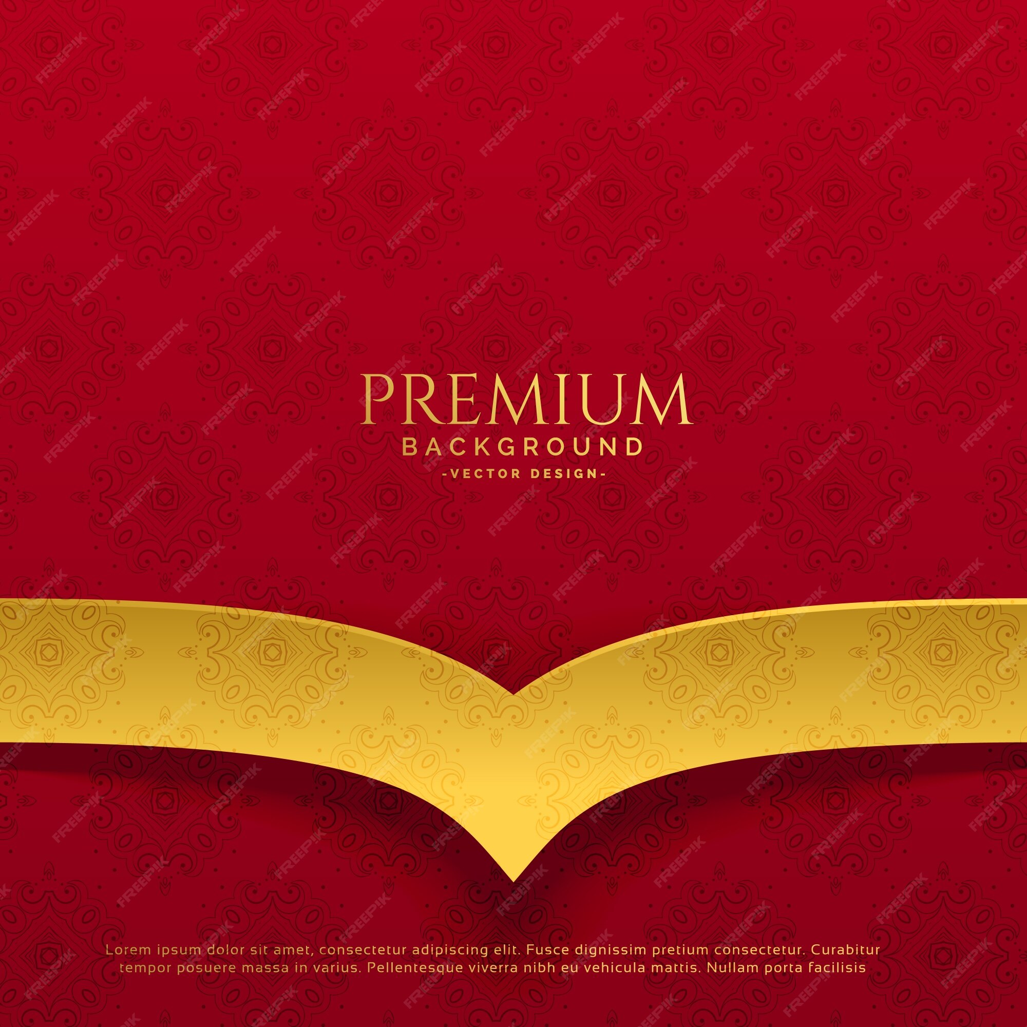 Free Vector | Premium red and golden background design