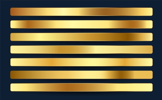 Premium royal golden gradients swatches palette set design
