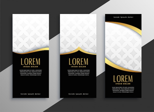 Premium set of golden vertical banners