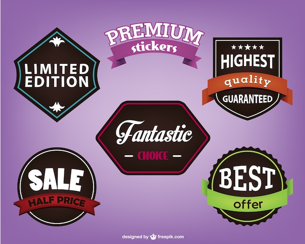 Free vector premium stickers set