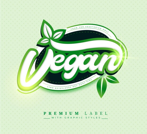 Значок стикера ярлыка еды Vegan Premium