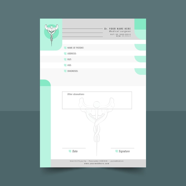 Free vector prescription template design