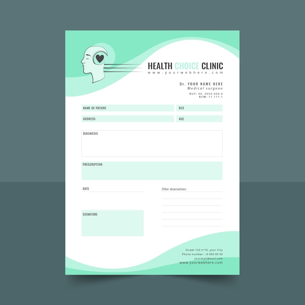 Free vector prescription template design