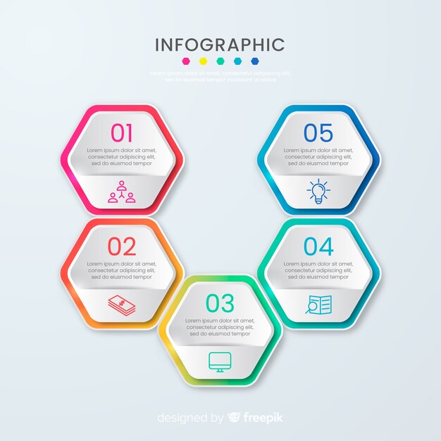 プレゼンテーションビジネスハニカムインフォグラフィックテンプレート