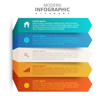 Presentation business infographic template with 5 options