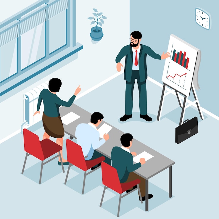 Free Vector presentation isometric illustration