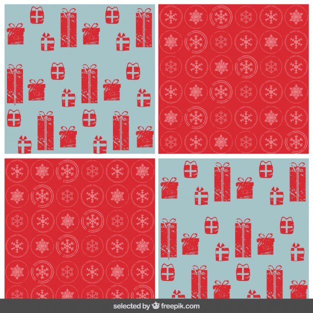 Free Vector presents and snowflakes backgrounds
