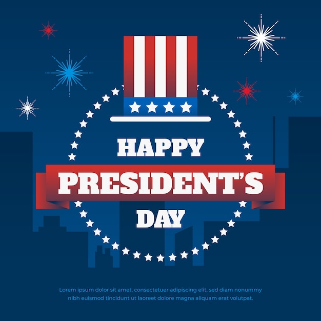 Free vector president day concept in flat design